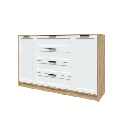 Тумба Тренд КТ-Т160 (Дуб золотой ЛДСП/ Белый ЛМДФ) Ш1600 В1020 Г451